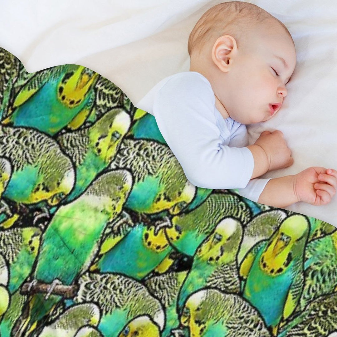 Budgie Pattern Travel-friendly Throw Blanket