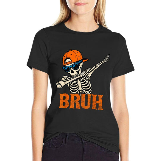 Bruh Spooky Dabbing Skeleton Halloween Custome for Boys Men  Eco-friendly Material T-Shirt