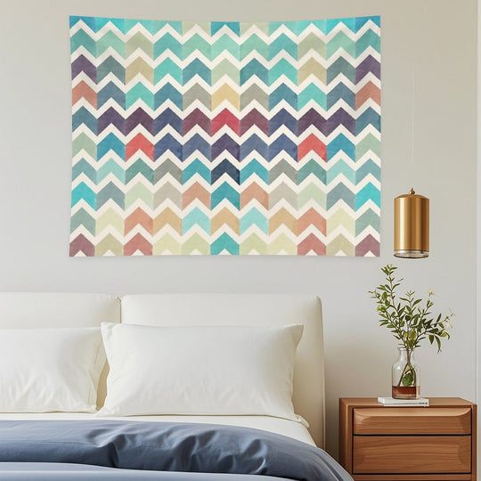 Watercolor Chevron Pattern Tapestry