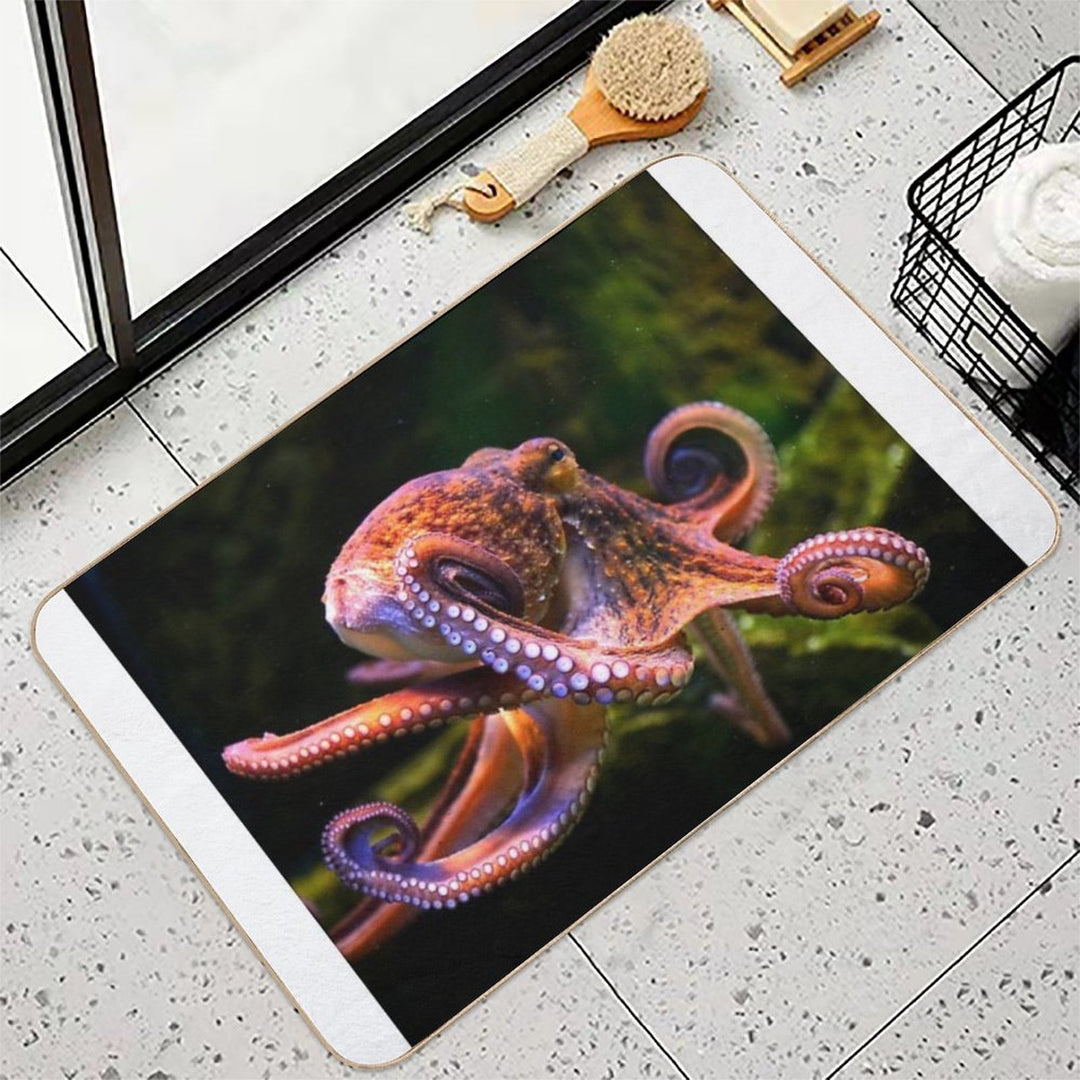 Octopus Photo with High Resolution Quality  Slip-Resistant Bath Mat