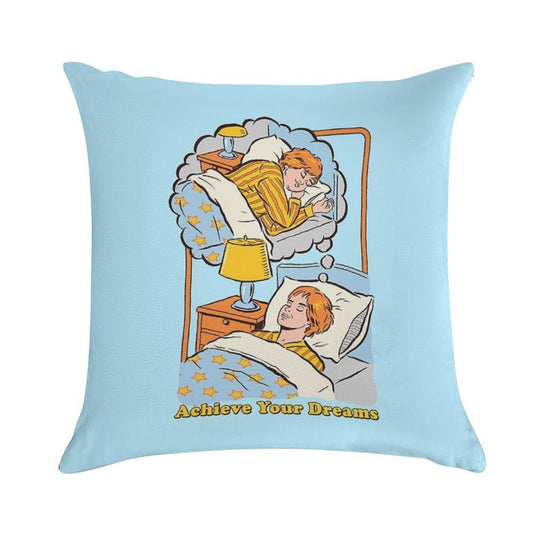 Achieve Your Dreams Soft Hidden Zipper Throw Pillow