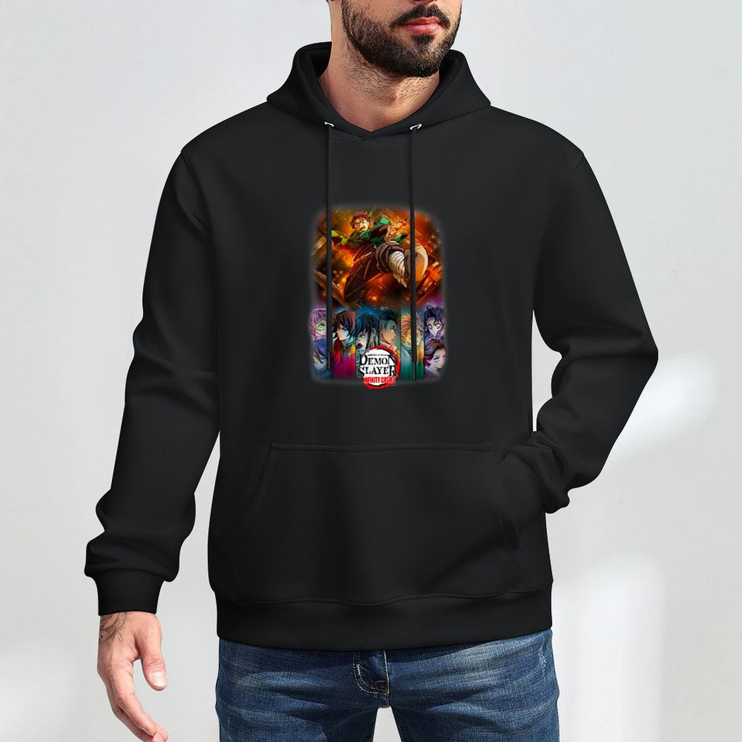 Demon Slayer Infinity Castle Tanjiro Anime Group Poster Breathable Fabric Hoodie