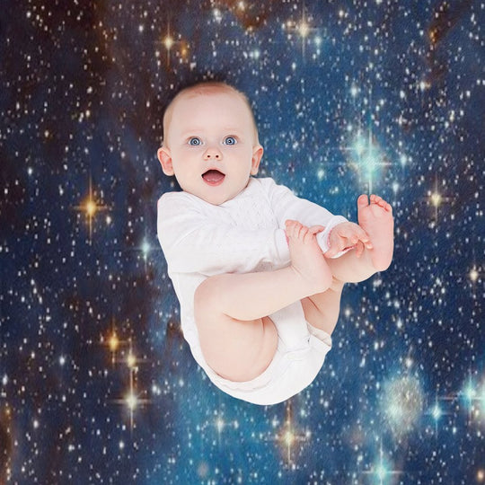 Blue Nebula Stars Space Anti-pilling Throw Blanket