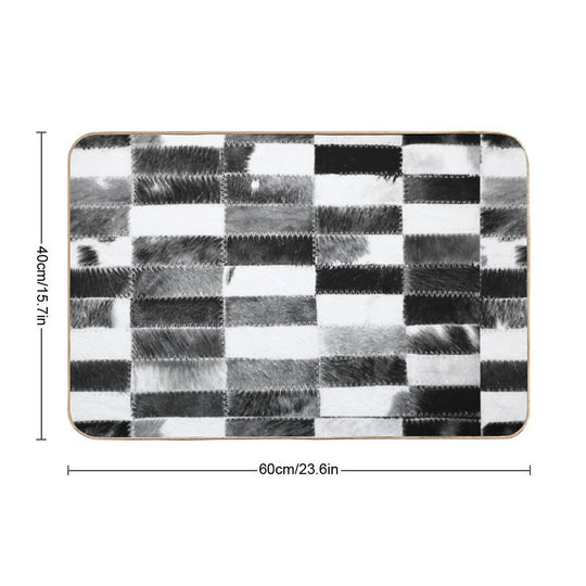 Patchwork Cowhide Rug Durable Bath Mat