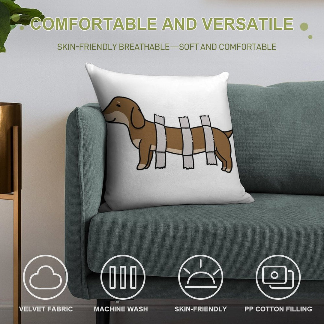 Cute Dachshund Soft Durable Construction Throw Pillow