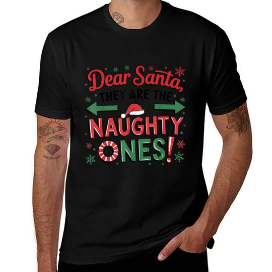 Dear Santa Naughty Funny Funny Christmass Women Kids  Eco-friendly Material T-Shirt