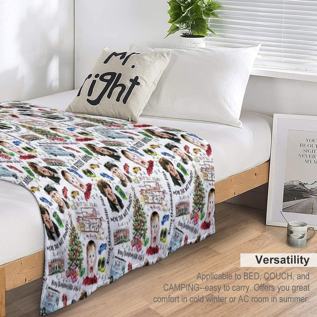 Home Alone Kevin McCallister Christmas Holiday Pattern Plush Throw Blanket