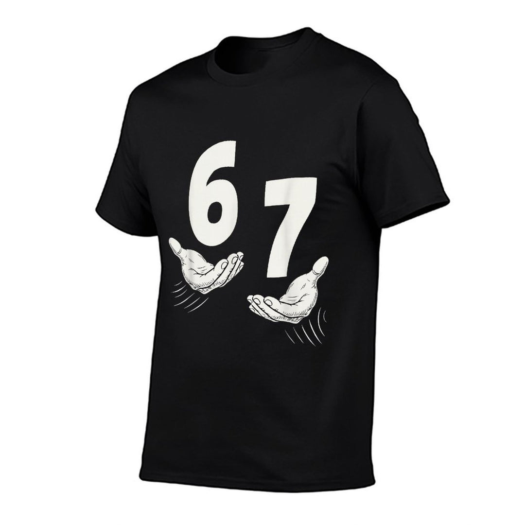 Six Seven 67 6 7 Kids 67n Boys 6-7 Meme Hands Funny  Trendy Pattern T-Shirt