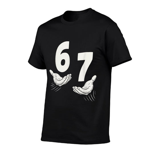 Six Seven 67 6 7 Kids 67n Boys 6-7 Meme Hands Funny  Trendy Pattern T-Shirt