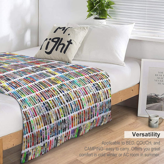 Vintage Skateboard Print Anti-pilling Throw Blanket