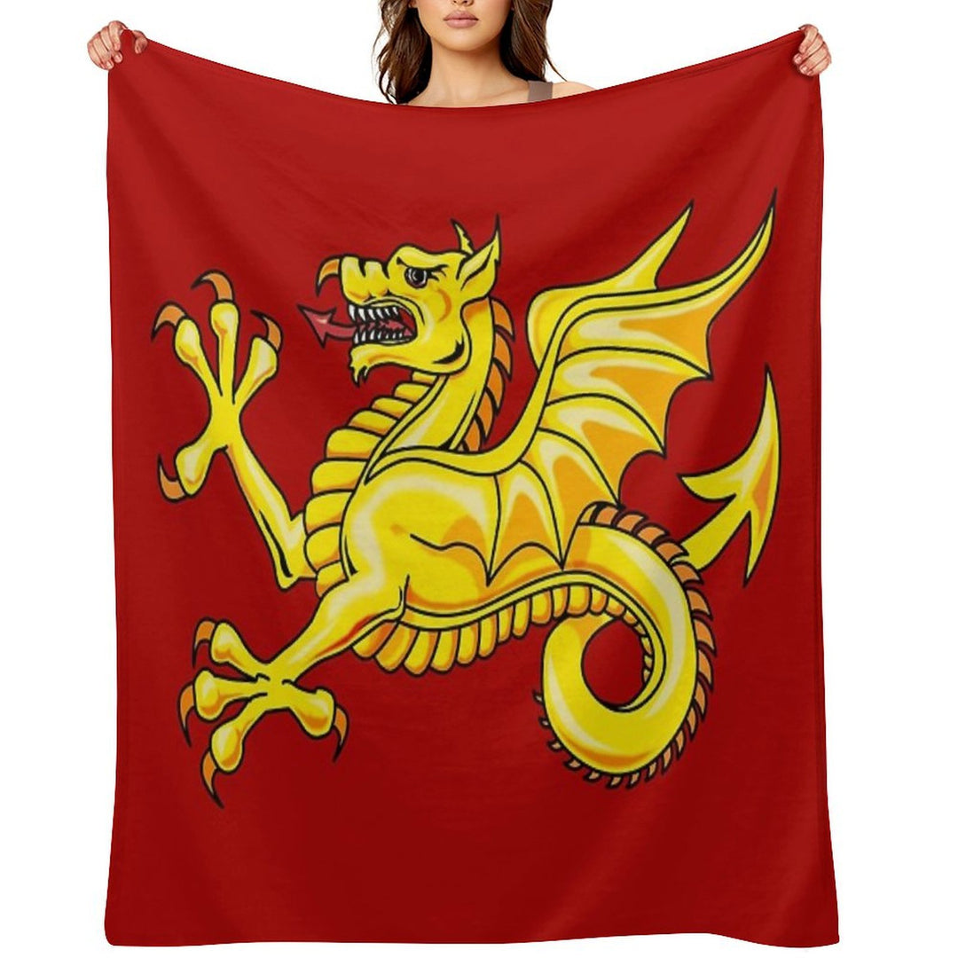 FLAG OF WESSEX - WYVERN Shrink-resistant Throw Blanket