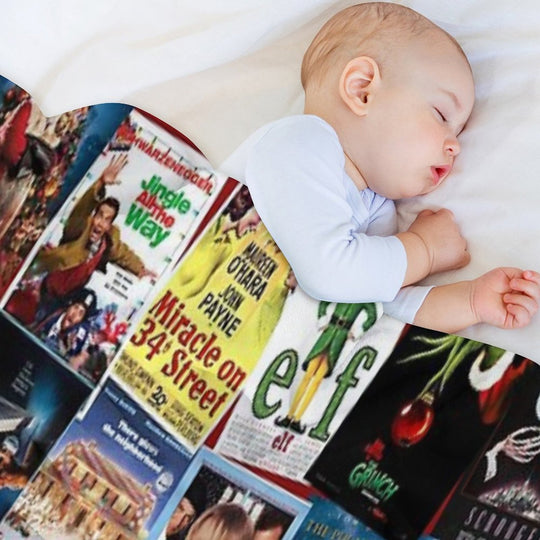 Christmas Film Collage Compact Throw Blanket