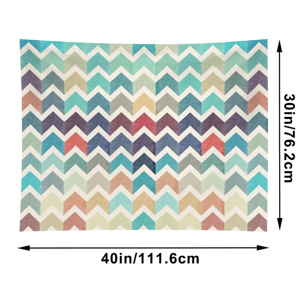 Watercolor Chevron Pattern Tapestry