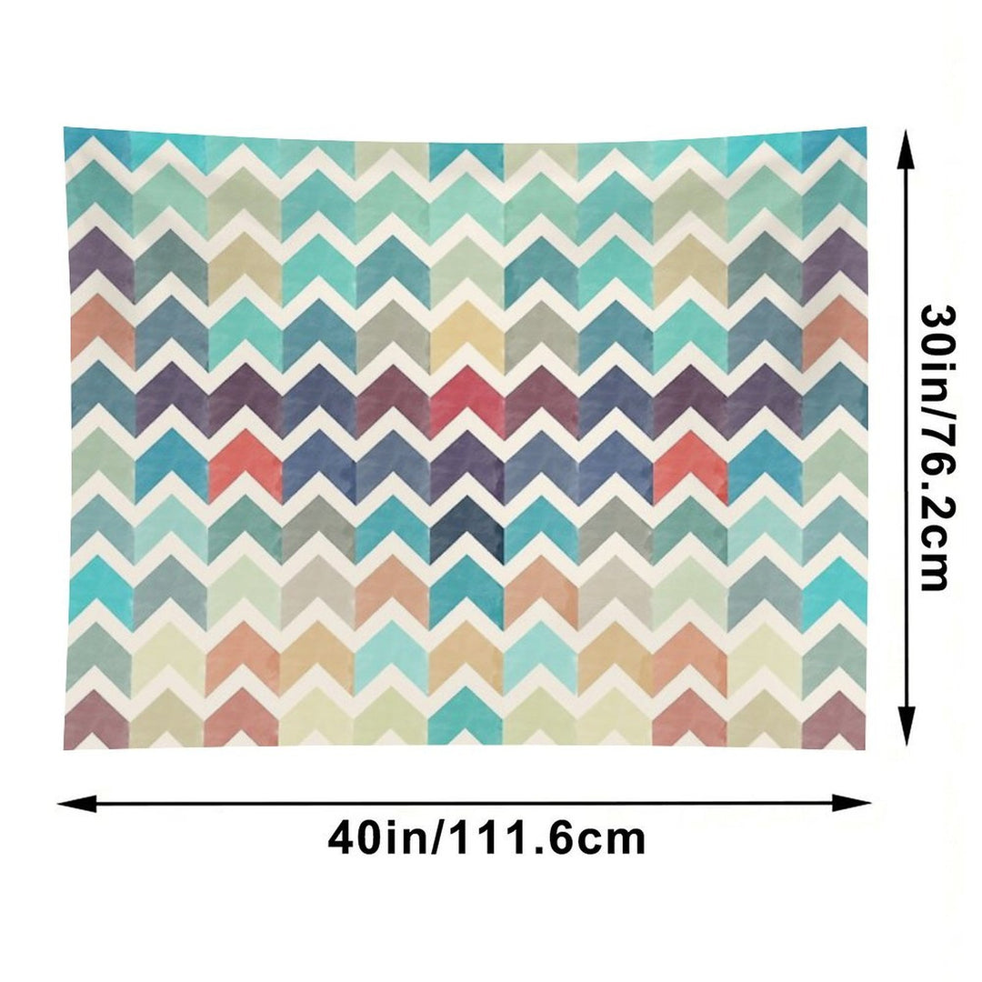 Watercolor Chevron Pattern Tapestry
