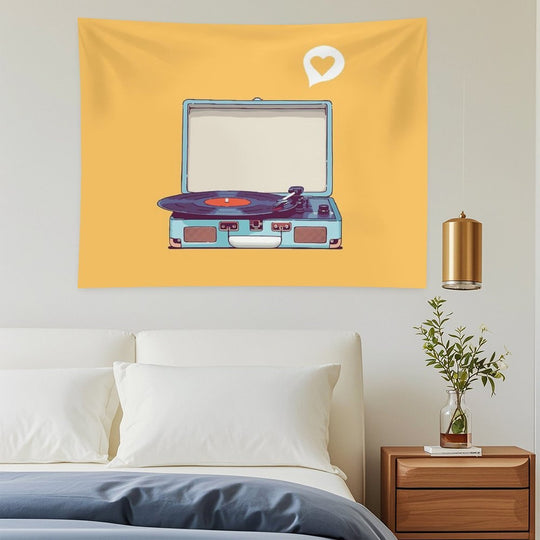 Blue Vinyl Record Player Tapestry