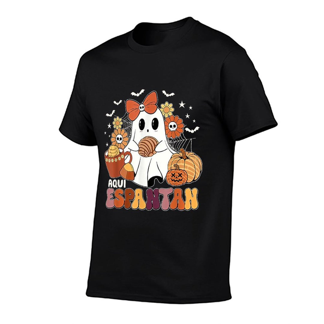 Aqui Espantan Dia De Muertos Spanish Mexican Halloween Funny  Slim-fit Cut T-Shirt