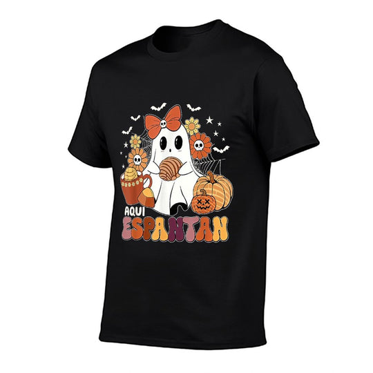Aqui Espantan Dia De Muertos Spanish Mexican Halloween Funny  Slim-fit Cut T-Shirt