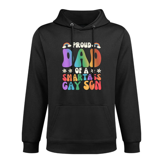 Proud Dad of A Smartass Gay Son Father Pride LGBTQ Medium-Weight Fabric Hoodie