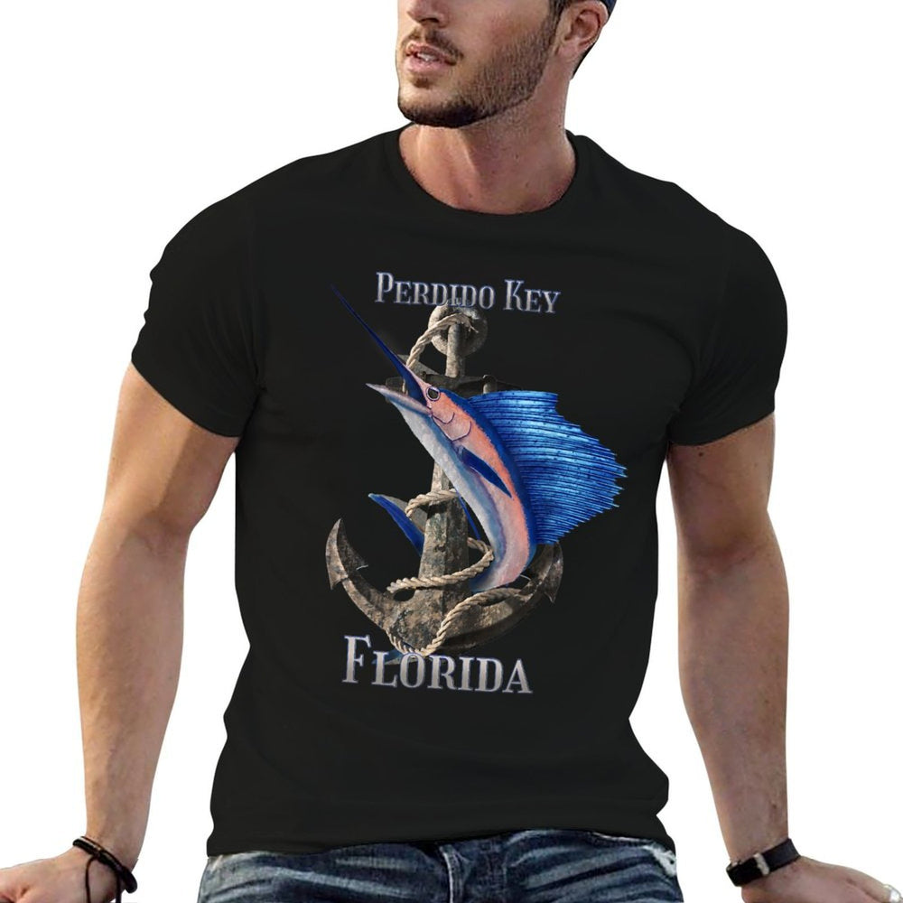 Perdido Key Florida Swordfish Marlin Ocean Fishing  Easy-care T-Shirt