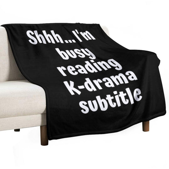 Shh Im Busy Reading Kdrama Subtitle Voice Plush Throw Blanket