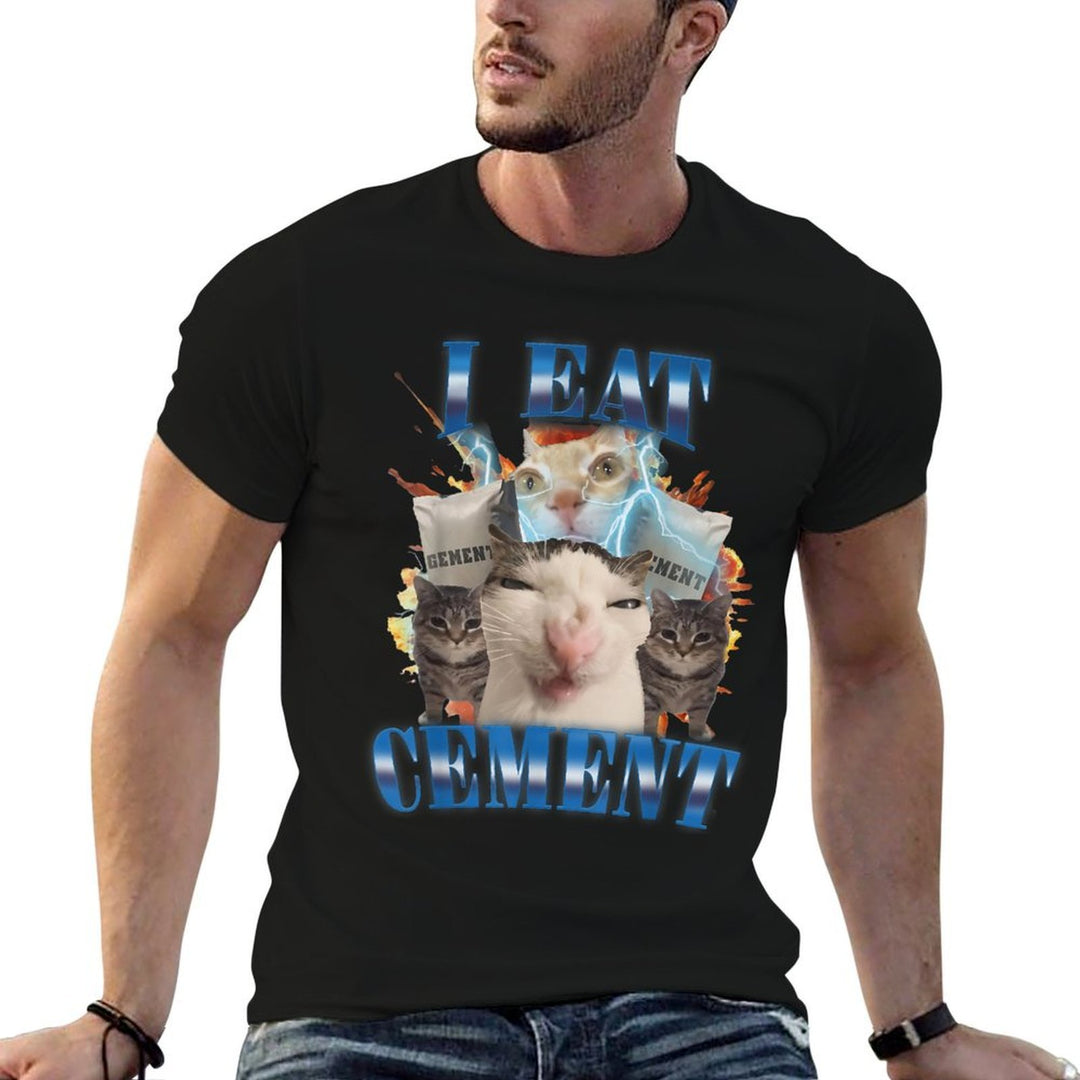 I Eat Cement Cursed Cat Funny Oddly Specific Dank Meme  Vintage-inspired T-Shirt