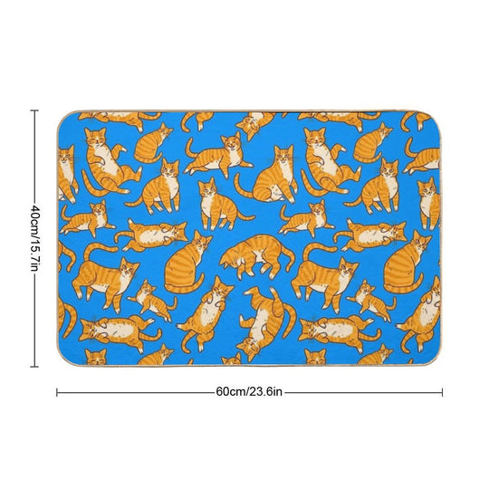 Ginger Tabby Love  Fade-Resistant Bath Mat