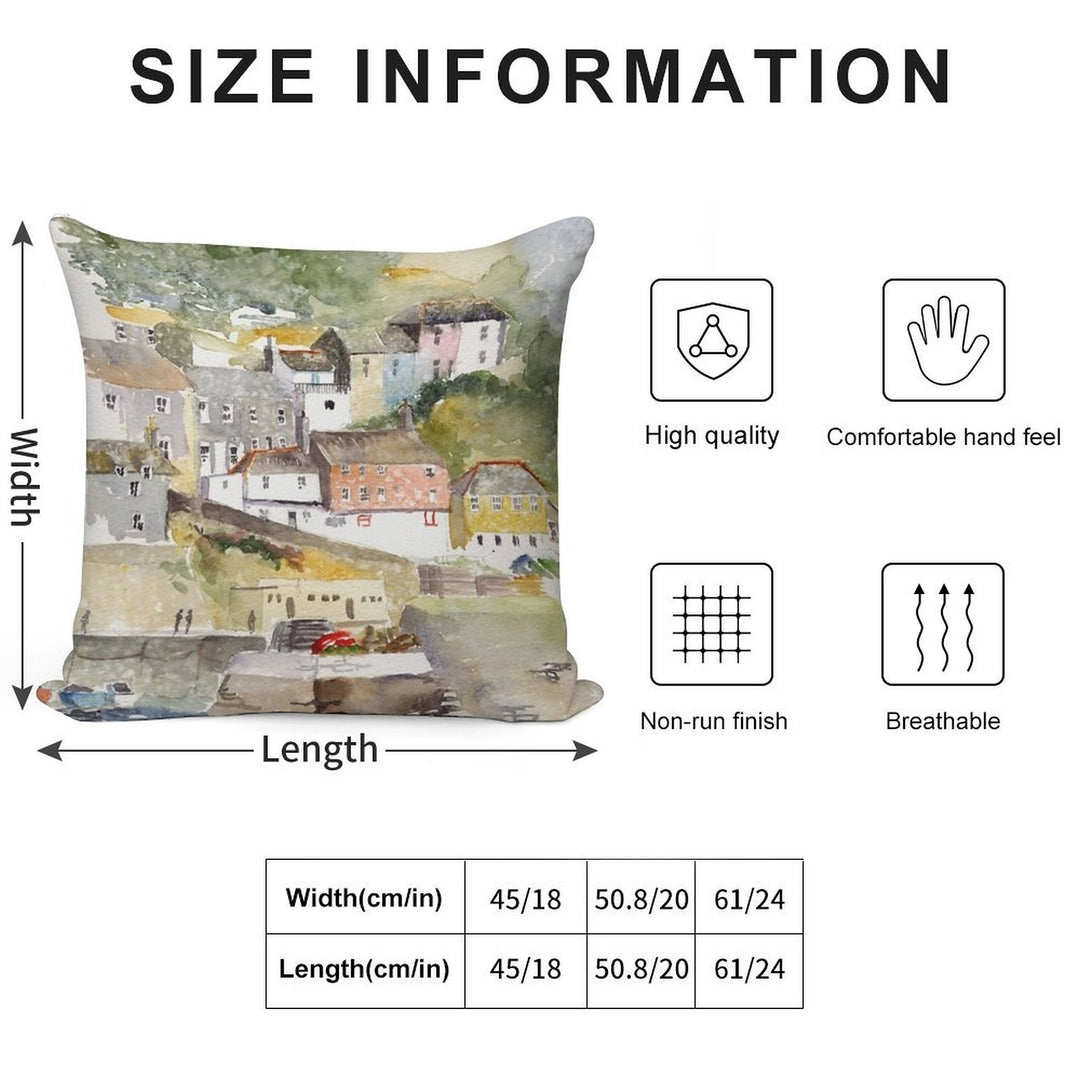 Mevagissey, Cornwall Soft Fade-Resistant Throw Pillow