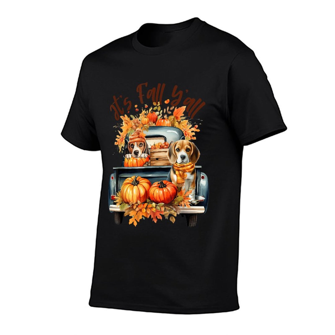 It’s Fall Y’all Beagle Dogs Pumpkins Truck Autumn Season Comfortable T-Shirt