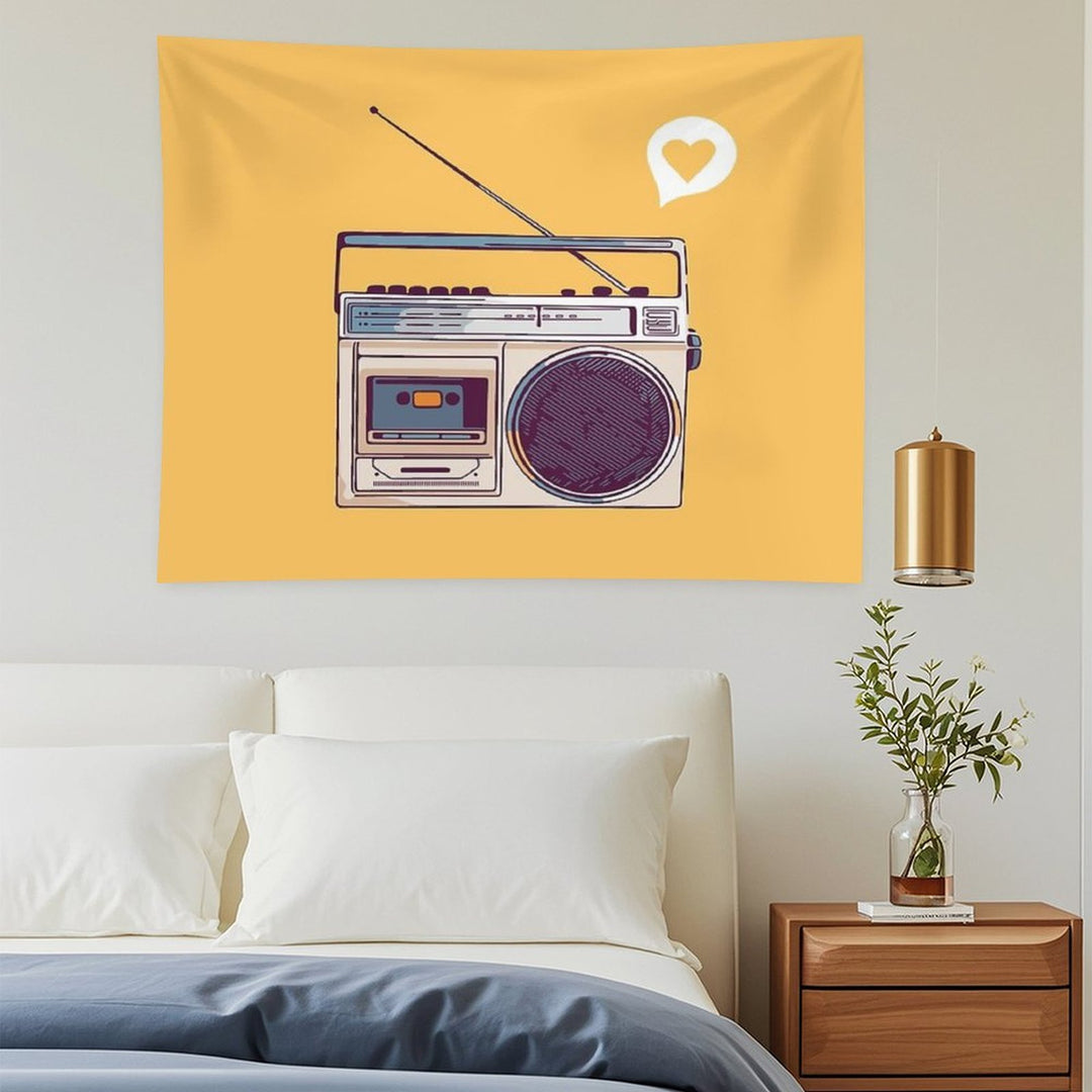 Retro Radio Boombox Tapestry