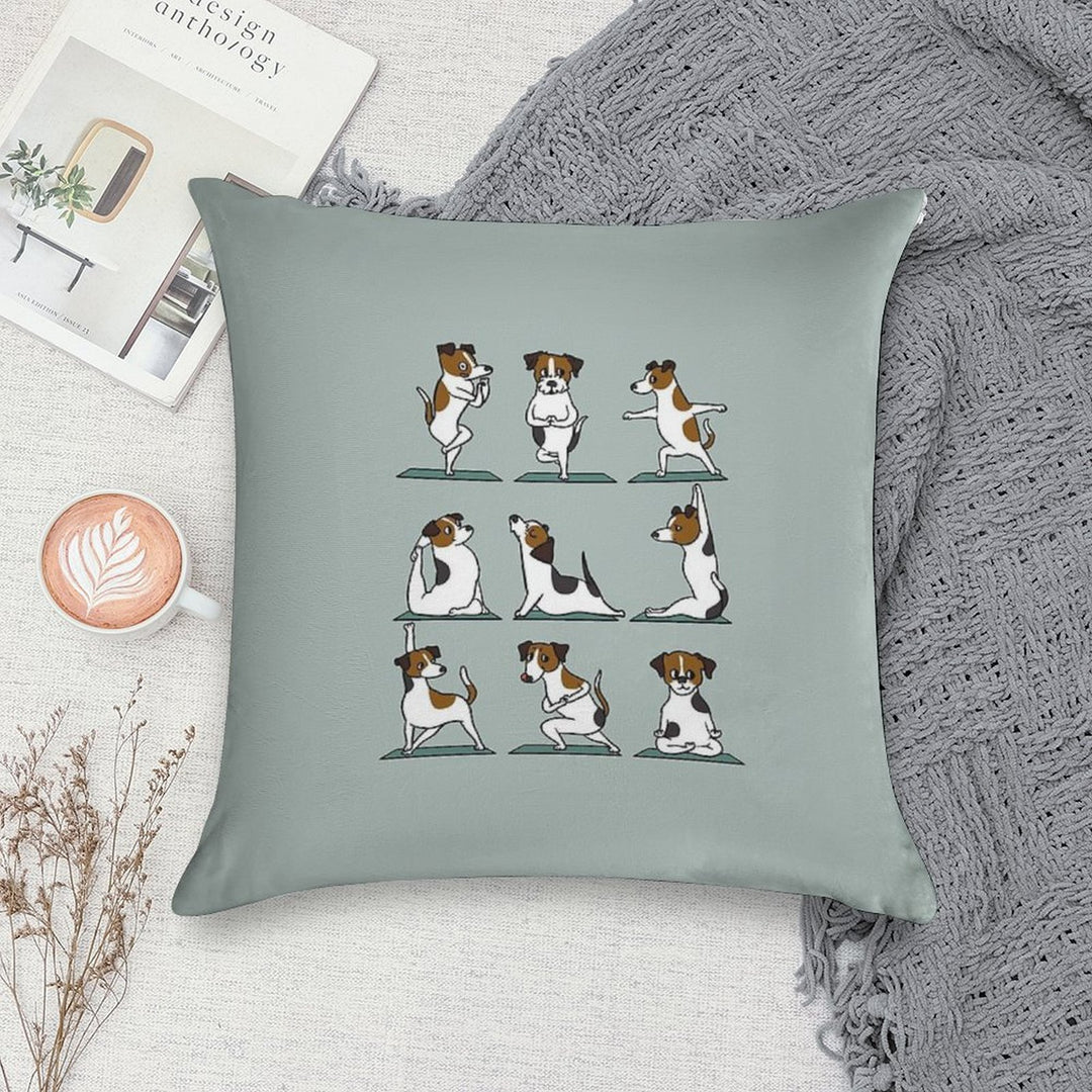 Jack Russell Terrier Yoga Soft Reinforced Edging Throw Pillow