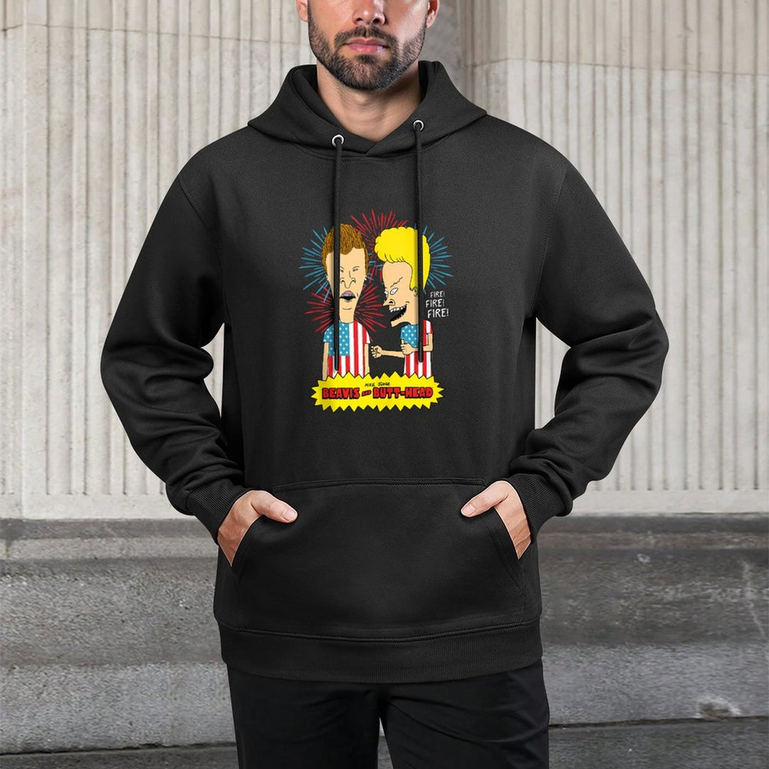 Beavis And Butthead - BB USA Flames Relaxed Fit Hoodie
