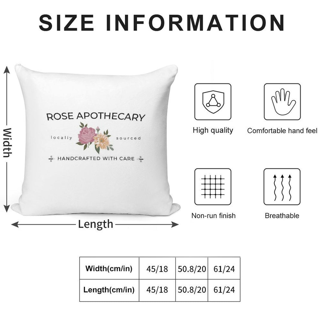 Rose Apothecary Handcrafted with Care Soft Warmth Comfort Throw Pillow