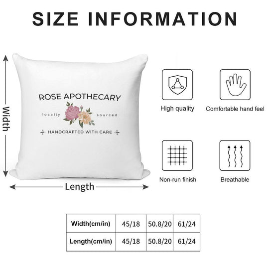 Rose Apothecary Handcrafted with Care Soft Warmth Comfort Throw Pillow