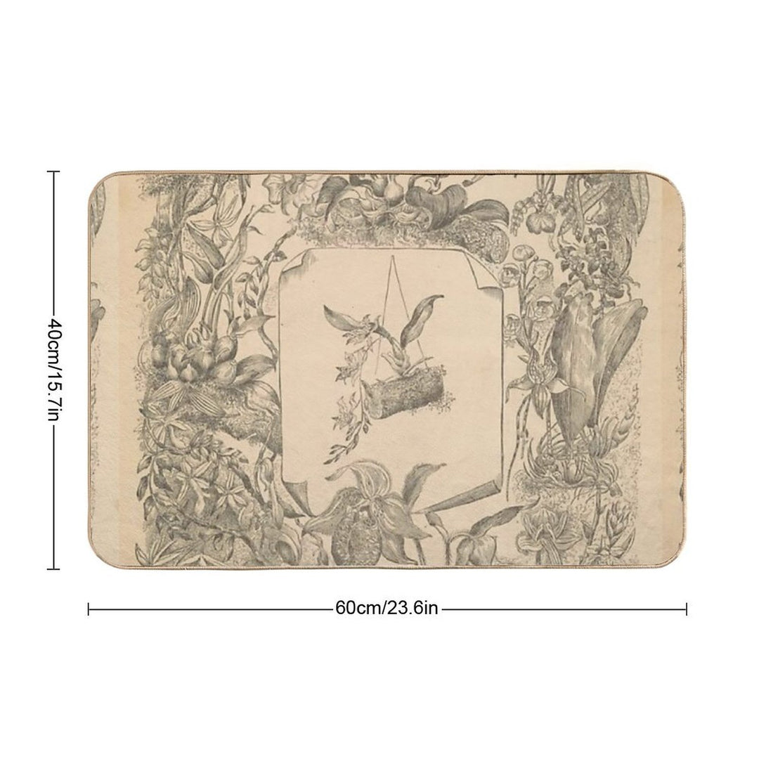 Victorian Orchids  Fade-Resistant Bath Mat