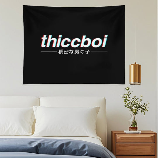 Aesthetic Japanese Thicc Boi Logo Tapestry