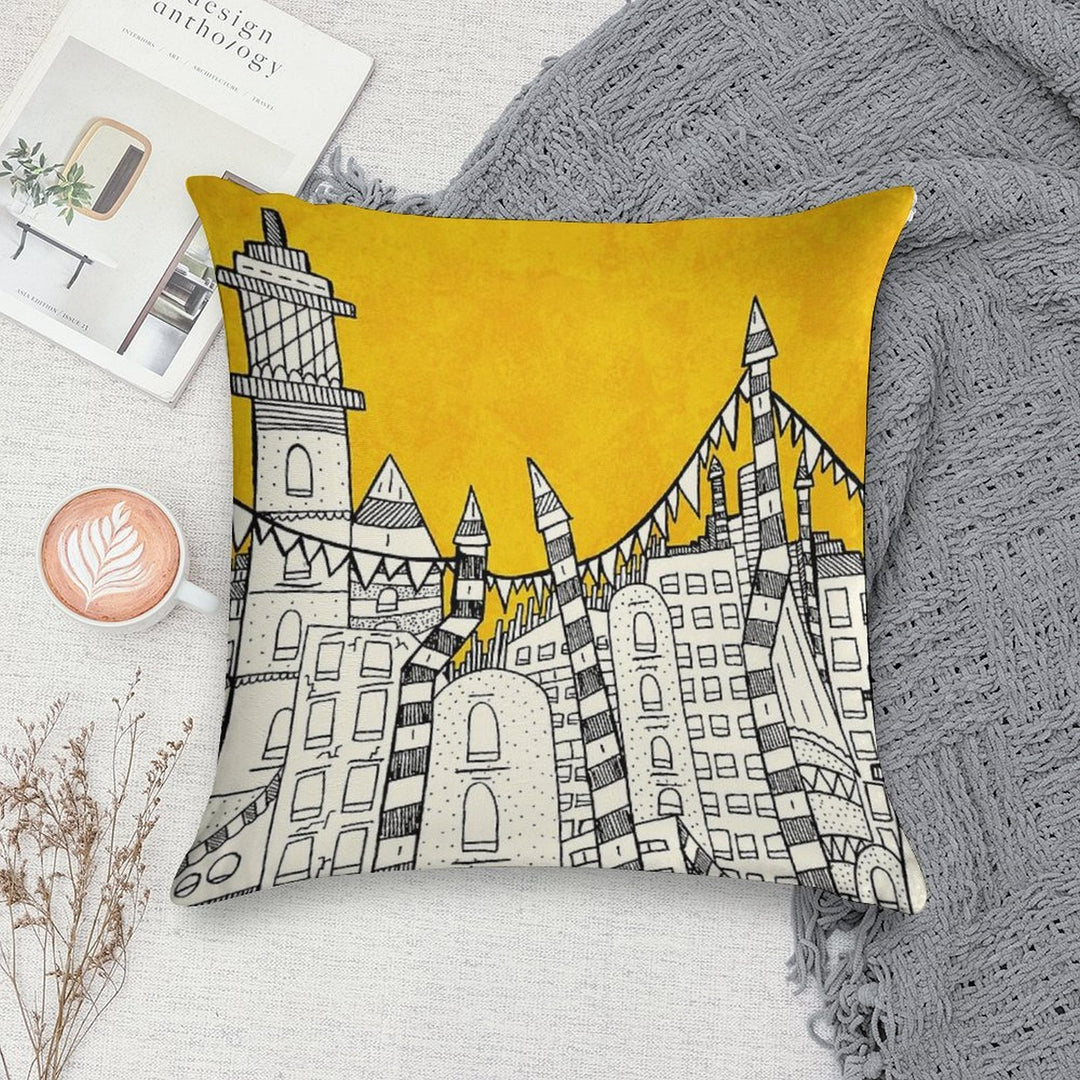 Big Sun Small City Soft Style Accent Throw Pillow