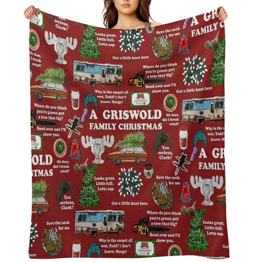 Christmas Vacation Collage Wrinkle-free Throw Blanket