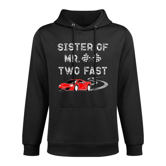 Boy 2nd Birthday Racer Sister Mr. Two Fast 2nd Race Car Bday All-Day Comfort Hoodie