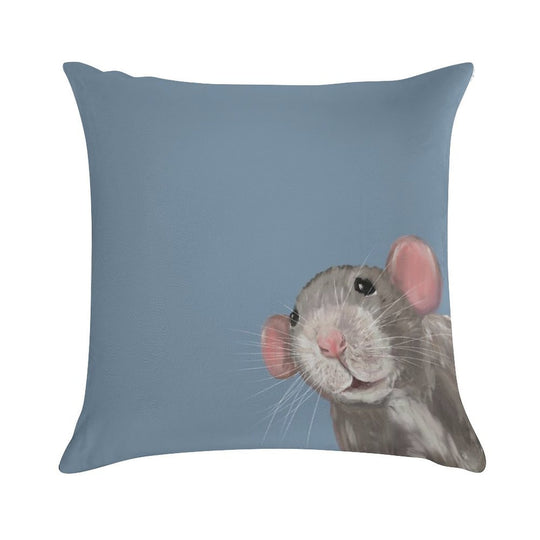The Peeking Rat Soft Ultra-Soft Texture Throw Pillow