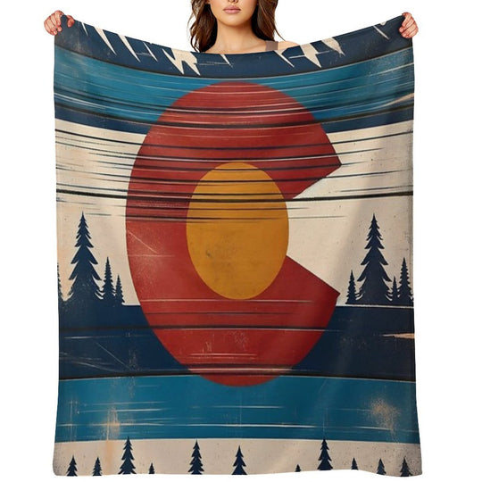 Colorado Flag Square Versatility Throw Blanket