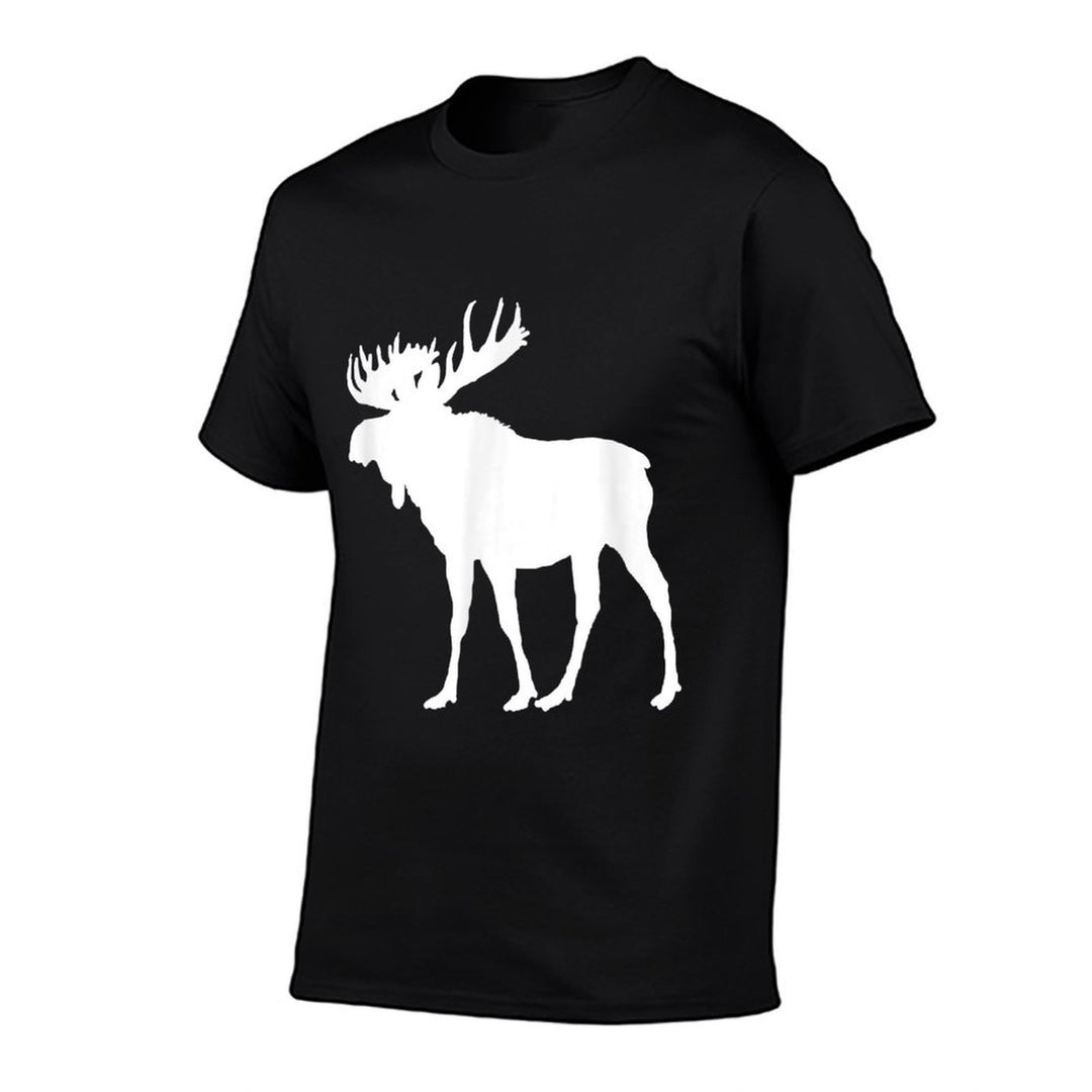 Lovely Christmas Holiday Moose White Silhouette Ts  Odor-resistant T-Shirt