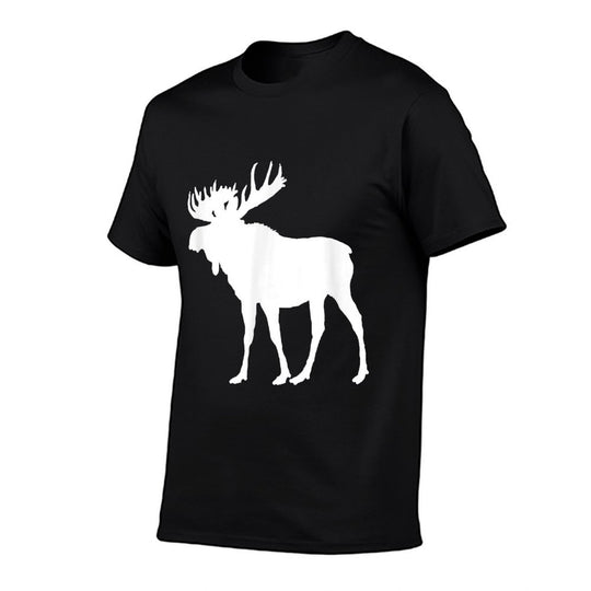 Lovely Christmas Holiday Moose White Silhouette Ts  Odor-resistant T-Shirt