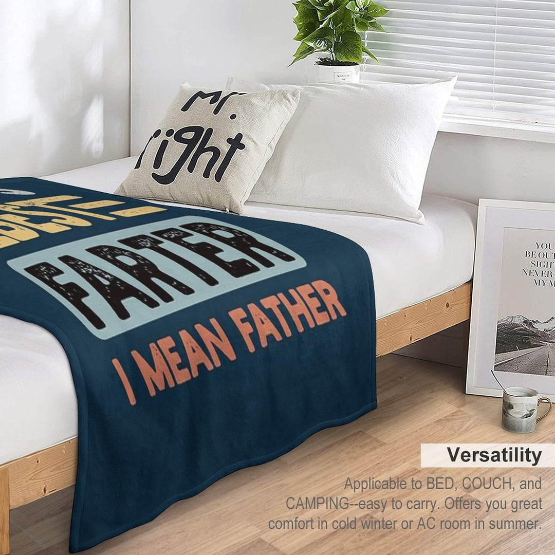 World's Best Farter I Mean Father Father's Day Joke Sustainable Throw Blanket