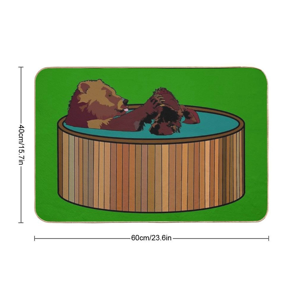 Hot Tub Bear  Eco-Friendly Bath Mat