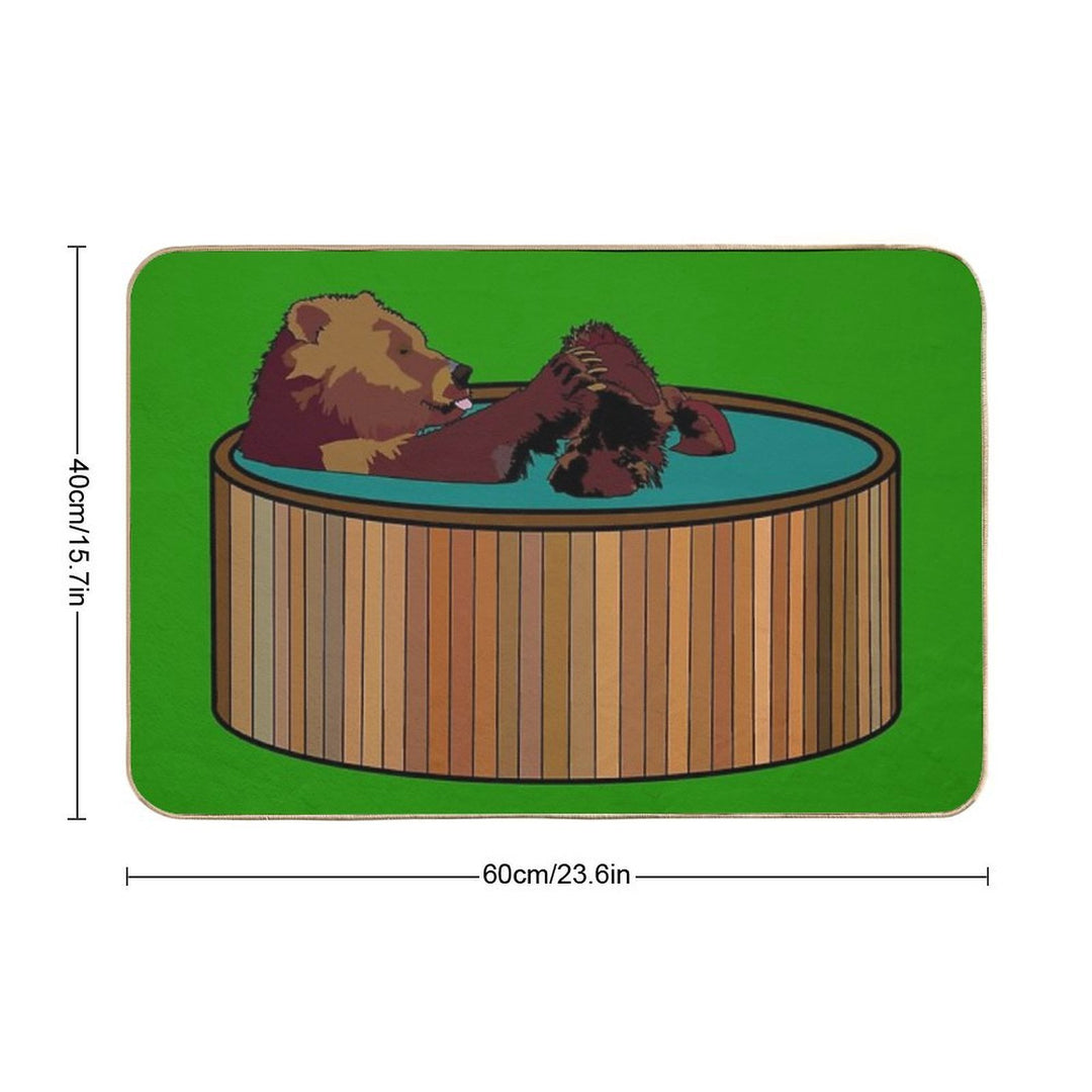 Hot Tub Bear  Eco-Friendly Bath Mat