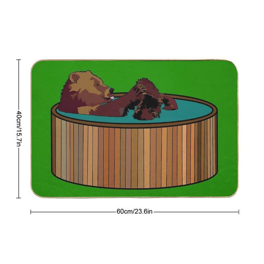 Hot Tub Bear  Eco-Friendly Bath Mat