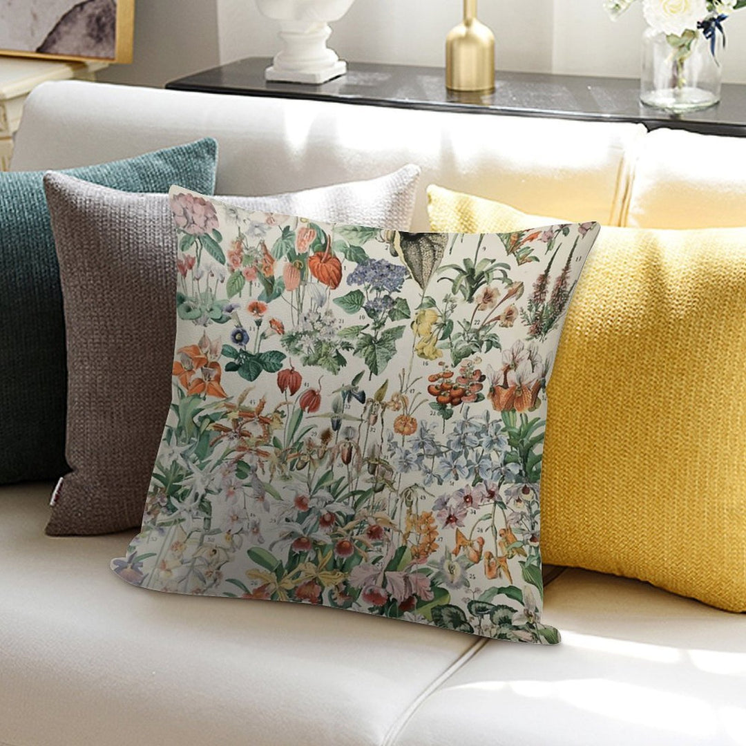 Adolphe Millot Fleurs D Soft Short Plush Fabric Throw Pillow