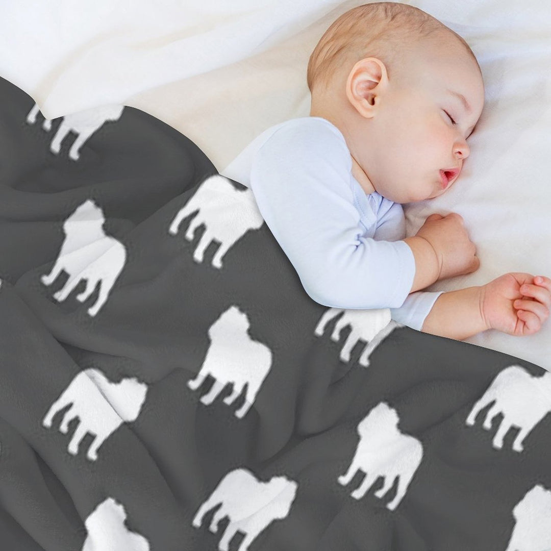 Bulldog Silhouette(s) Shrink-resistant Throw Blanket