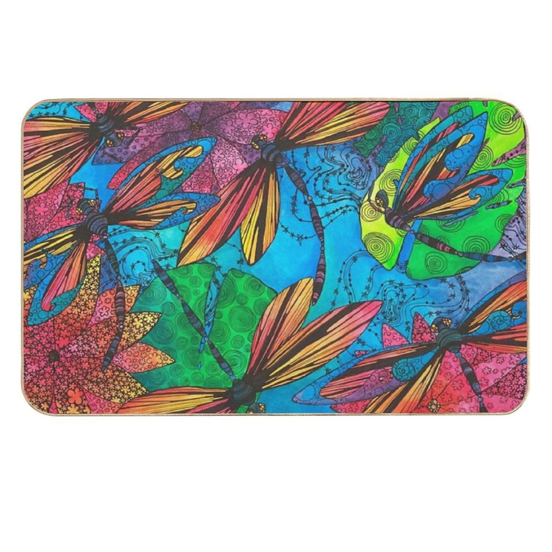 Dragonfly Garden  Easy To Clean Bath Mat