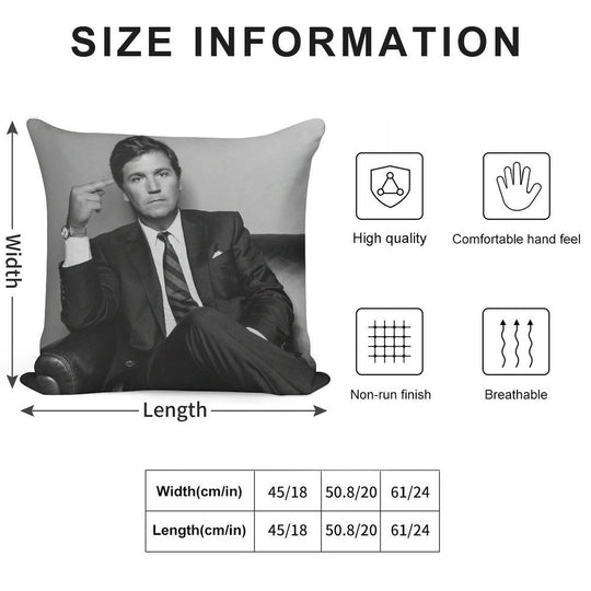 Tucker Carlson Middle Finger Soft Decorative Cover Throw Pillow